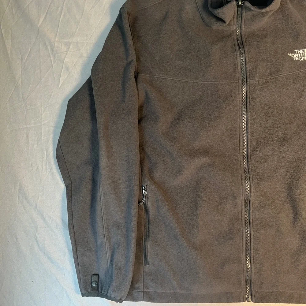 The North Face Mens XL Full Zip Fleece Jacket Charcoal Gray A6GZ FA13 Mock Neck